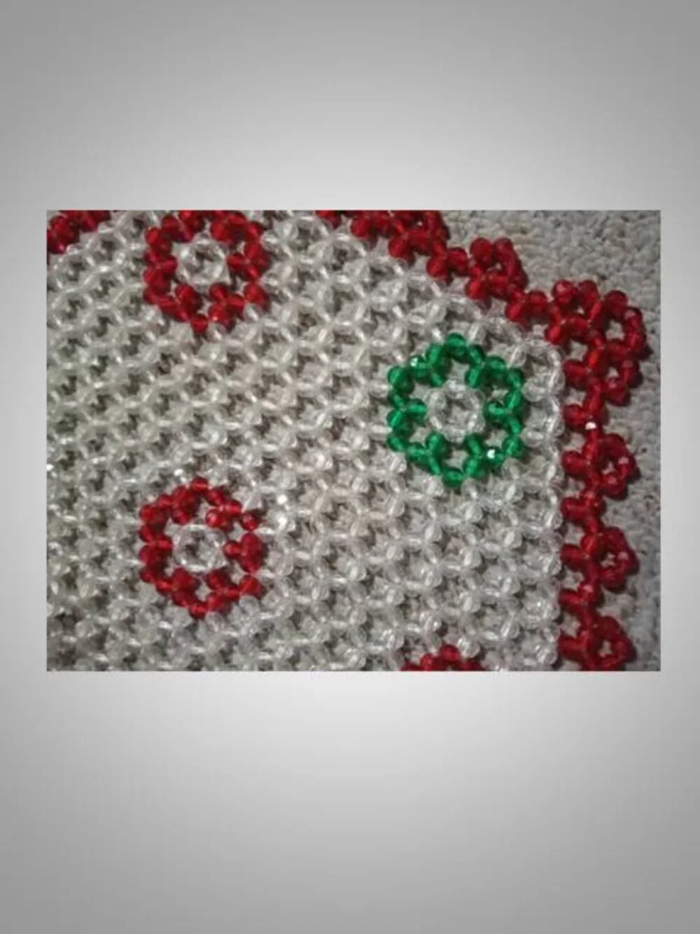 Large Christmas fully beaded doily